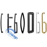 multiple modern style glass door handles